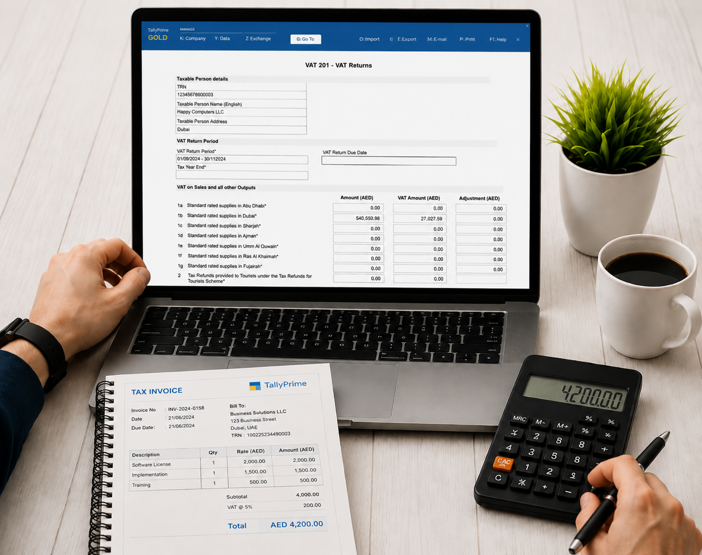 Tally VAT filing UAE accounting dashboard